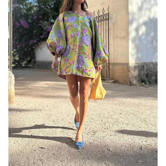 Floral Off-Shoulder Mini Dress - Picture 1 of 4